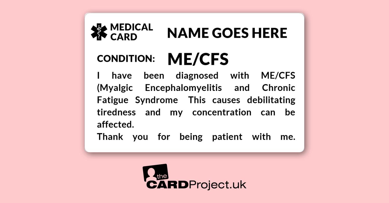 ME/CFS Medical Mono ID Alert Card (FRONT)